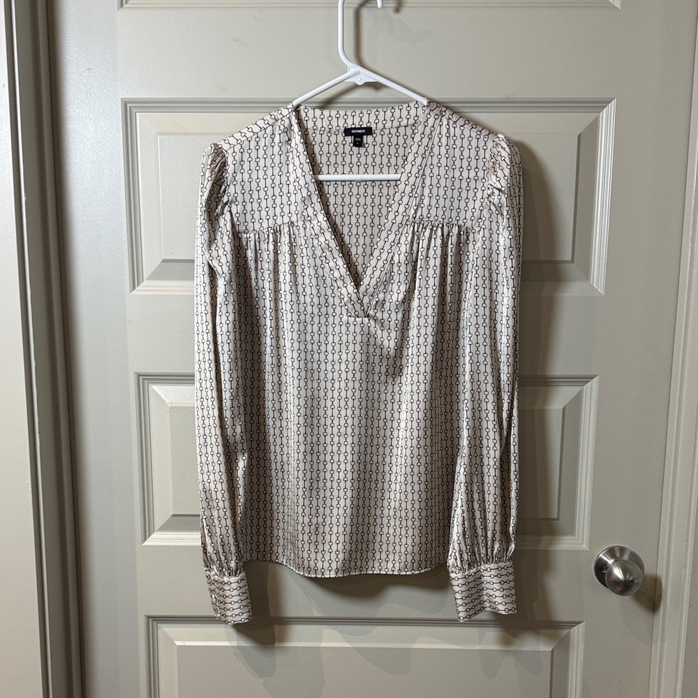 Express Cream Patterned Blouse